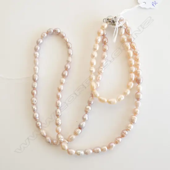 FRESH WATER BAROQUE PEARL NECKLACE & BRACELET - MAGNETIC BALL LOCK 