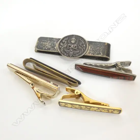 STG SILVER MONEY CLIP 19 GRAMS + 4 TIE SLIDES