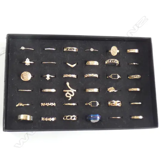 TRAY OF ASST. GOLD TONE RINGS