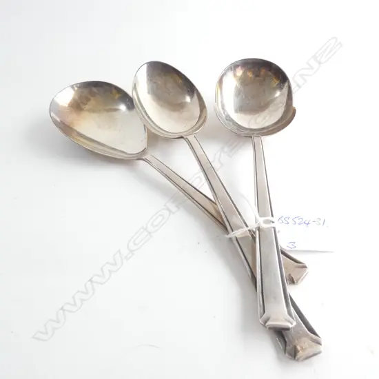 3 DUTCH SILVER SERVING SPOONS