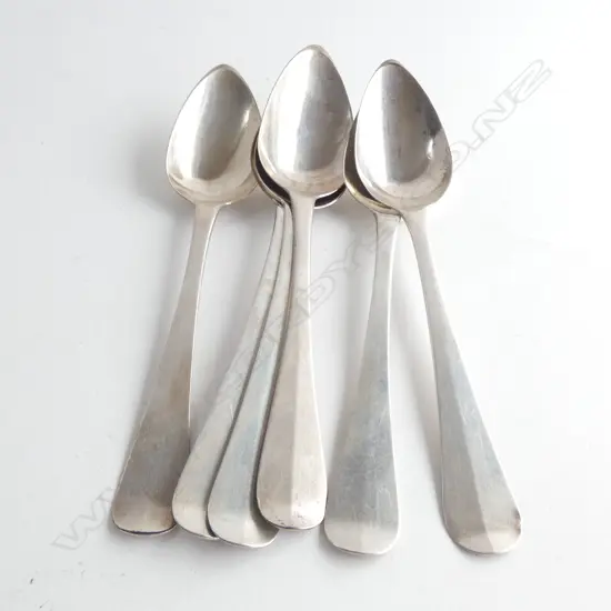 6 19thC DUTCH SILVER DESSERT SPOONS ...