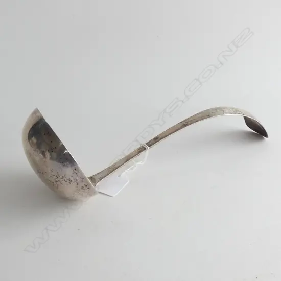 (17728)19thC EUROPEAN DUTCH SILVER SOUP LADLE