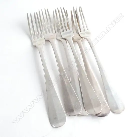 6 19thC DUTCH SILVER DESSERT FORKS ...