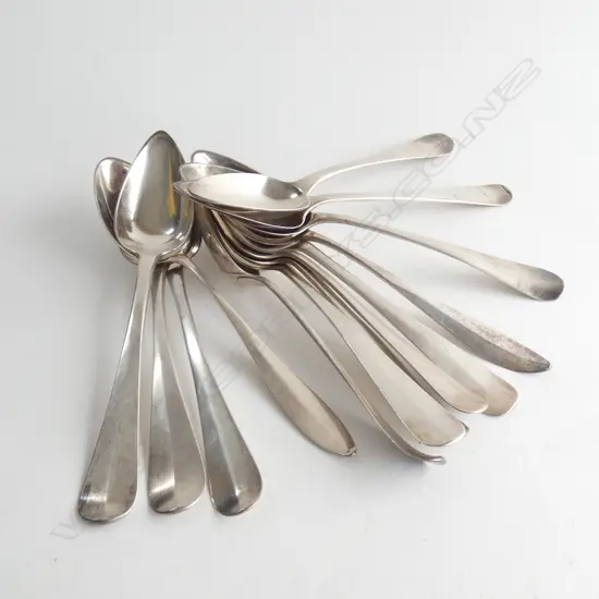 13 19thC DUTCH SILVER TABLE SPOONS ...