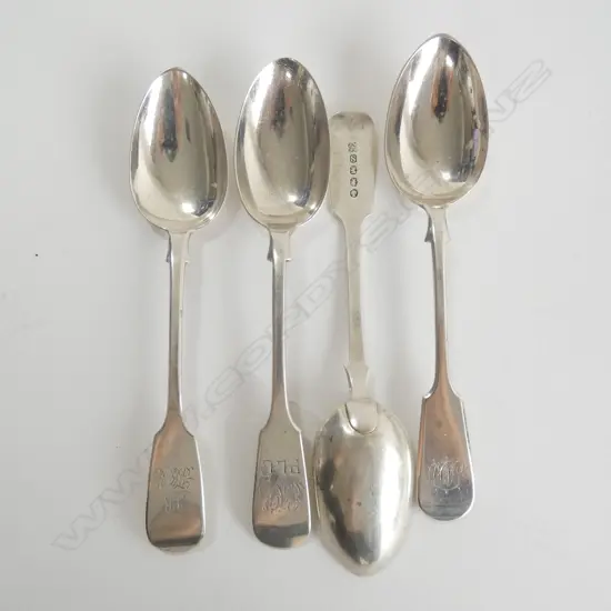 (17757) 4 STG SILVER DESSERT SPOONS