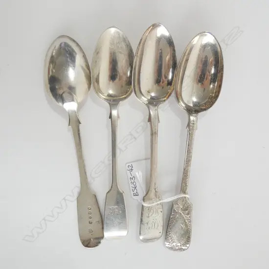 (17757) 4 ASST STG SILVER DESSERT SPOONS