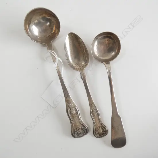 (17763) 2 STG SILVER SAUCE LADLES & 1 TSP