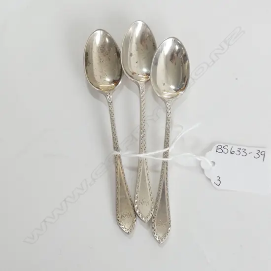 (17757) 3 STG SILVER COFFEE SPOONS