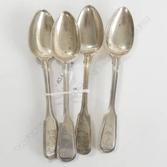 (17757) 4 STG SILVER TEASPOONS -