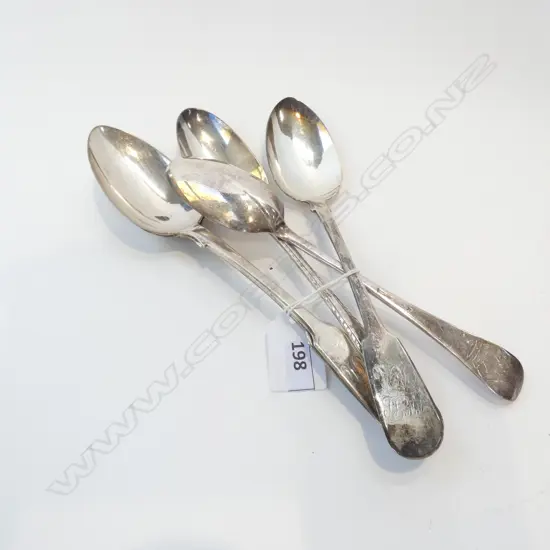 (17757) 5 ASST STG SILVER TABLE SPOONS
