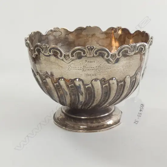 (17757) 1906 SILVER PLATE PRESENTATION ROSE BOWL DIA 160MM