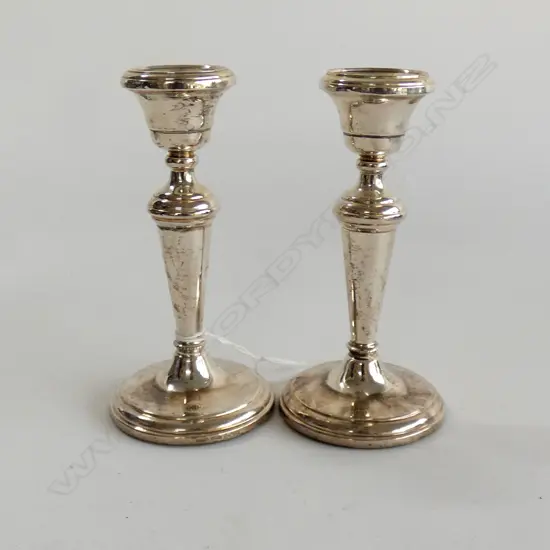 (17754) PR SM SILVER PLATE CANDLE HOLDERS H. 125MM