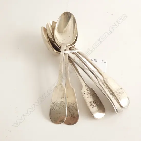 (17757) 6 STG SILVER DESSERT SPOONS -