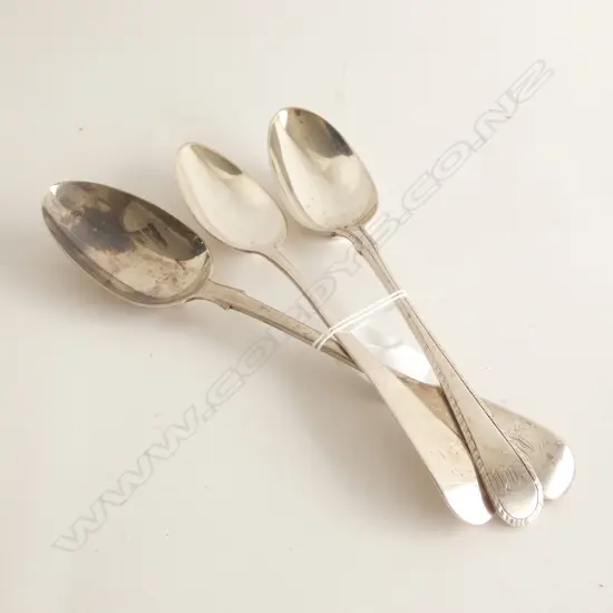 (17757) 3 STG SILVER TABLESPOONS -