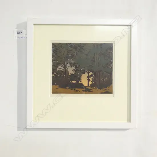 K. W. HASSALL 'TOWARD EVENING' LINOCUT 125x150mm