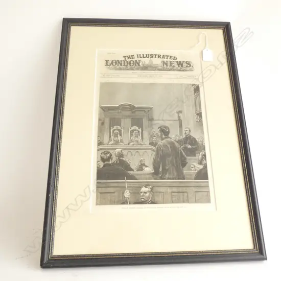 LONDON ILLUSTRATED NEWS 1882 SKETCH- TRIAL OF RODERICK MacLEAN (ASSASINATION ATTEMPT QUEEN VICT) 560 x 420mm OVERALL 
