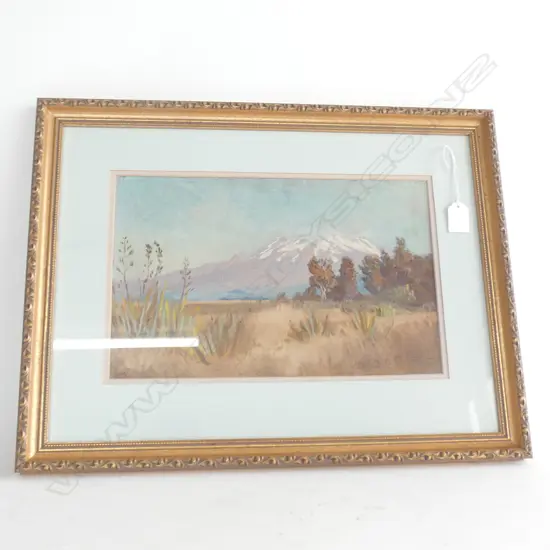 EARLY 20thC OIL BY 'B.C.D'. MT. RUAPEHU 220 X 350mm