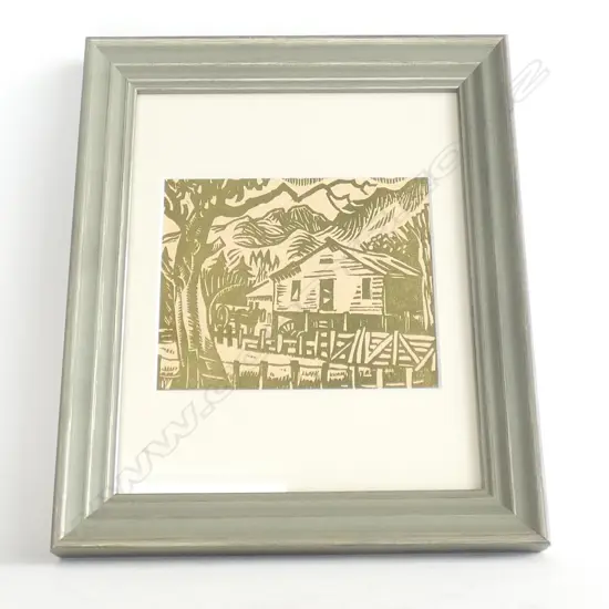 MABEL ANNESLEY FARM MOTUPIPI VINTAGE LITHOGRAPH BY H TOMBS 1950 120 X 150 MM