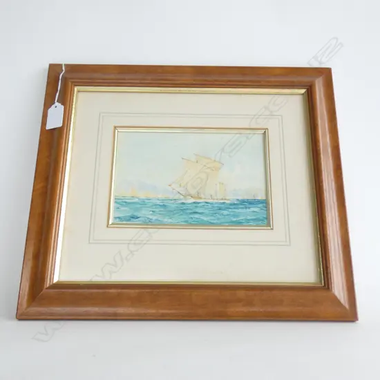 F M CASEY SAILING BOAT W/C 'RANGITOTO MILITARY COMP' SIGNED AND DATED 1916 120x185mm