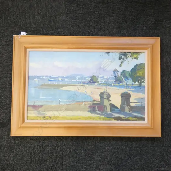 SIMON WILLIAMS 'DEVONPORT BEACH' OIL 285x485mm