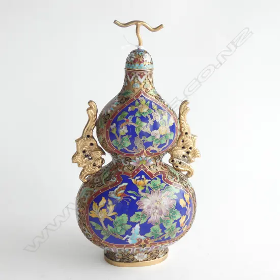 CLOISONNE LIDDED VASE H.250mm