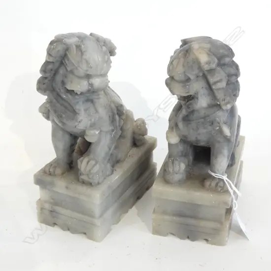 PR SOAPSTONE FU DOGS H.170mm