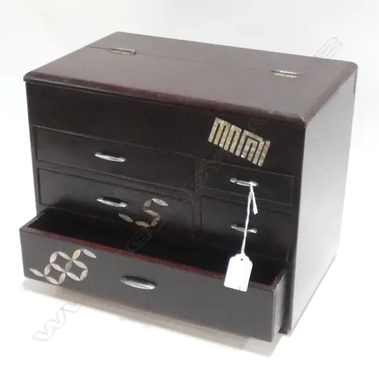 OLD JAPANESE SMALL SEWING CABINET 5 DRAWER