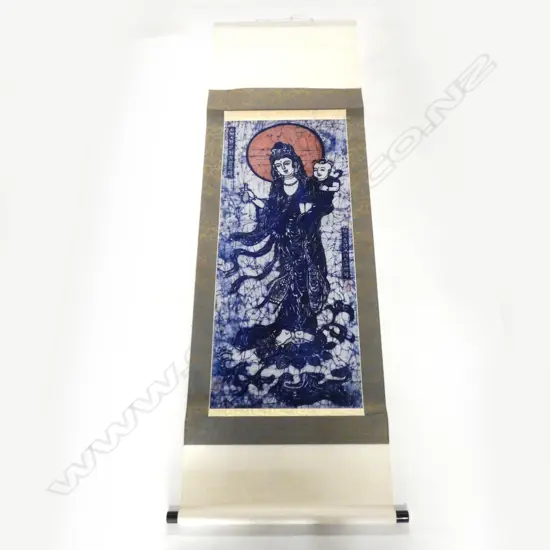 CHINESE SCROLL H/PAINTED by MEI FANGQING 'BODHISATTVA'