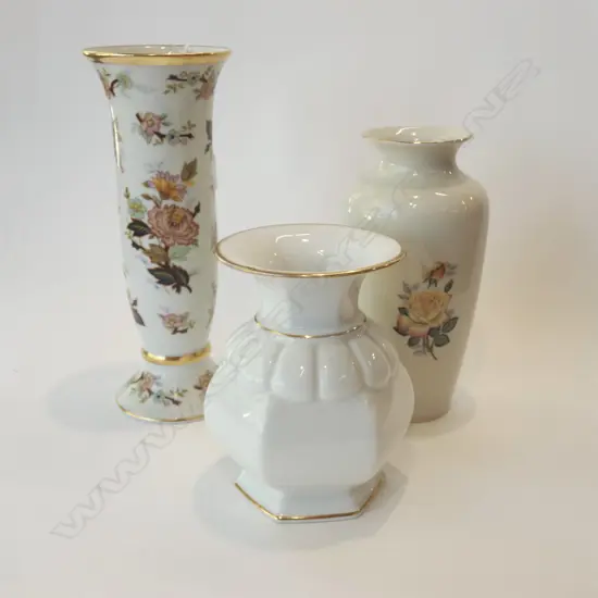 3 GERMAN PORCELAIN VASES; ROSENTHAL, KPM BAVARIA ETC. LARGEST H 280MM