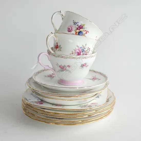 SHELLEY TRIO, 2x HAMMERSLEY C/S, 4 SHELLEY PLATES 175mm dia