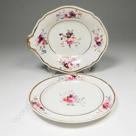 SIX VICTORIAN PLATES & TWO BOWLS, W. 230mm & 250mm