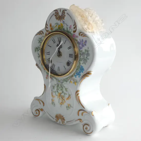 GERMAN PORCELAIN CLOCK AF H.260mm