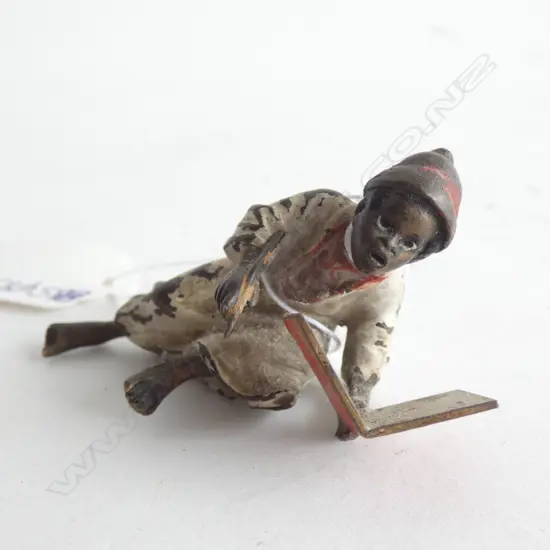 FRANZ BERGMAN BRONZE SEATED FIGURE W BOOK