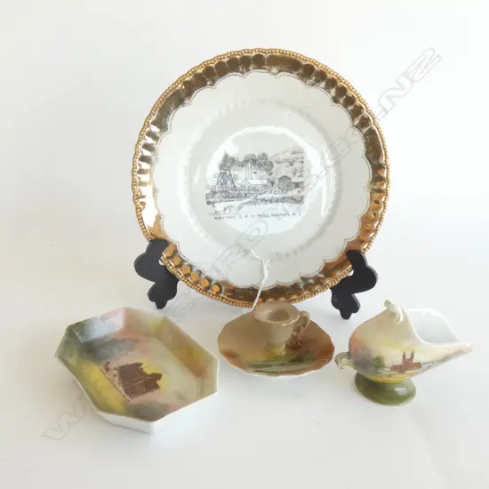 3 ROYAL BAYREUTH NZ SCENE PCS + 1 OTHER NZ SCENE PLATE DIA 215MM