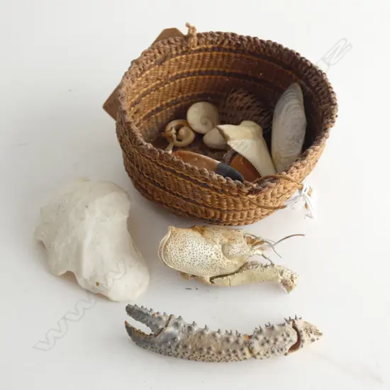 OLD WOVEN BASKET LABELLED 'OLD NTH AMERICAN INDIAN ...