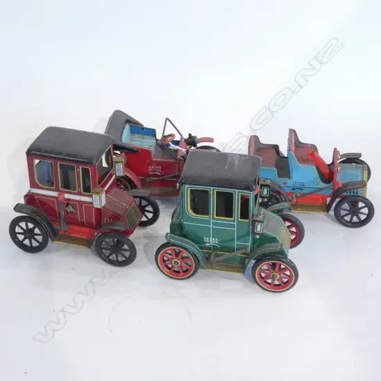 4 TIN PLATE VINTAGE MODEL CARS