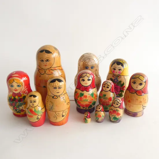 6 VINTAGE RUSSIAN MATRYOSHKA DOLLS H.140mm