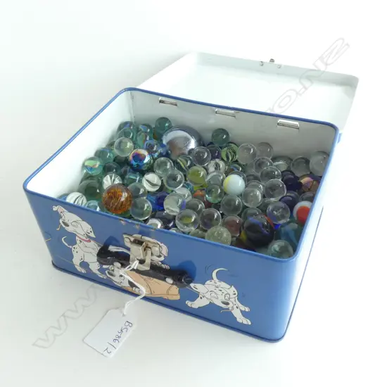 TIN OF ASST. MARBLES 