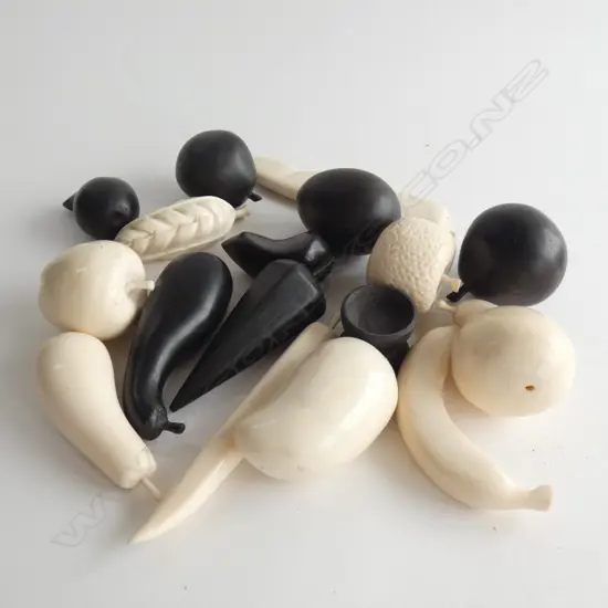 16 EBONY & IVORY FRUITS & VEGETABLES...
