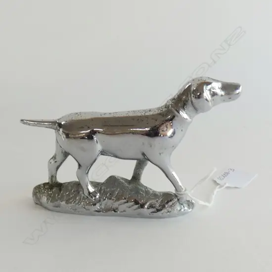 ART DECO CHROME SETTER ORNAMENT