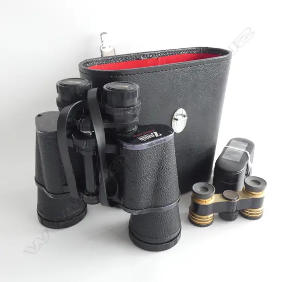 ZENITH 'TEMPEST' BINOCULARS + GERMAN OPERA GLASSES, BOTH CASED