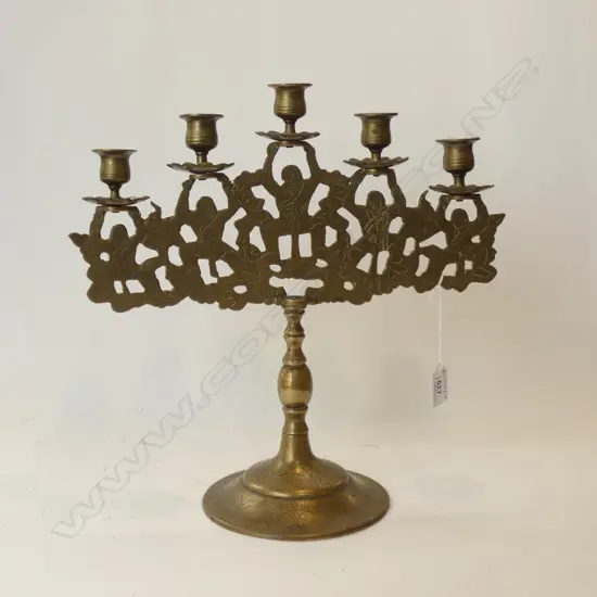 BRASS CANDELABRA HOLDS 5 CANDLES H.355mm