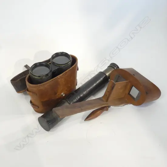 VINTAGE STEREOSCOPE, BINOCULARS & TELESCOPE