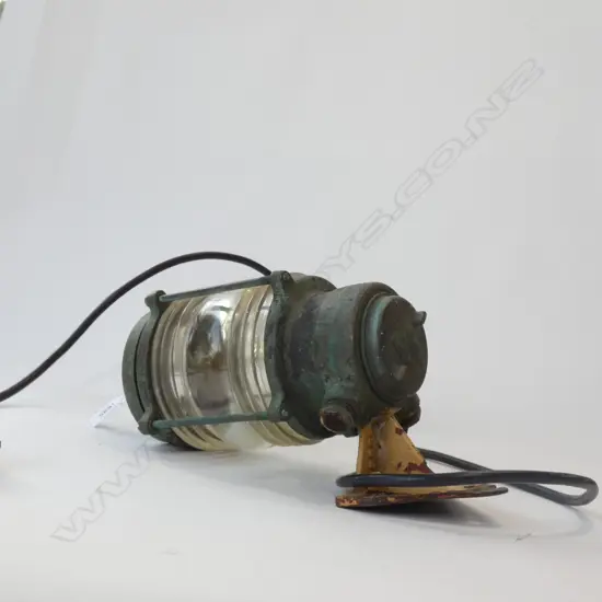 BRONZE MASTHEAD LAMP, WORKING w. MOUNTING BRACKET H.310mm