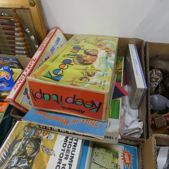 BOX LOT VINTAGE BOARD GAMES ETC
