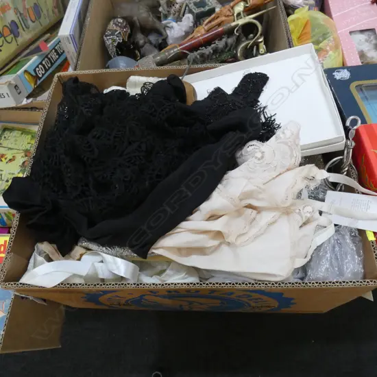 BOX LOT ASST. VINTAGE FASHION; NORMAN HARTNELL ETC