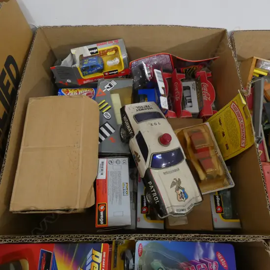 BOX LOT ASST. MODEL CARS; CORGI ETC