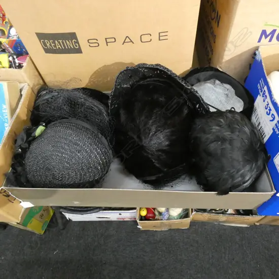 BOX LOT BLACK VINTAGE LADIES HATS