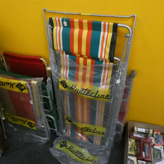 HUNTERLINE RETRO STRIPED SUN LOUNGER AS NEW IN ORIG. PACKING BAG