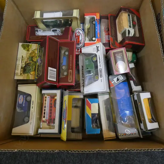 BOX LOT ASST. MODEL CARS; MATCHBOX ETC